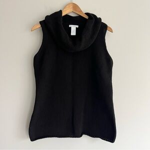 Rosanna Black Cowl Neck Sleeveless Sweater Large